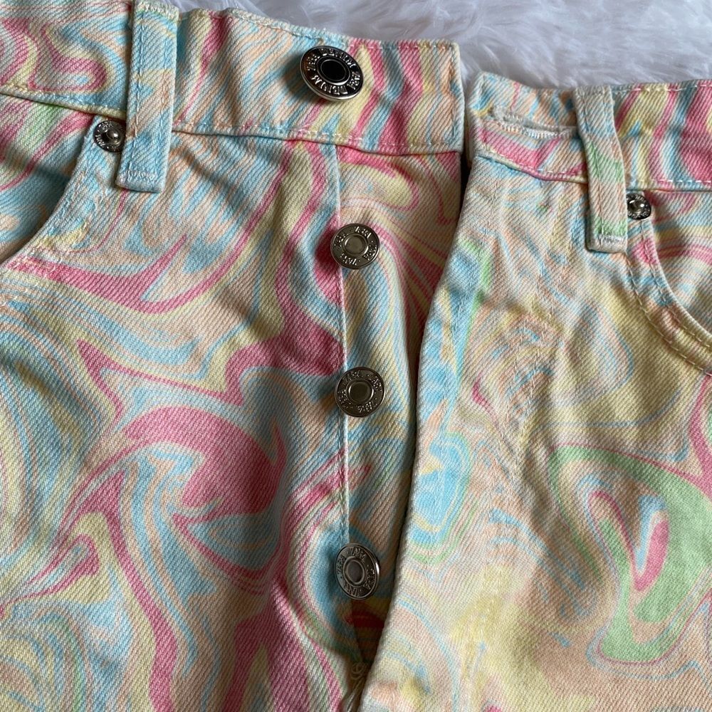 Zara Button Fly Multi Color Shorts Size 4 - Picture 3 of 5